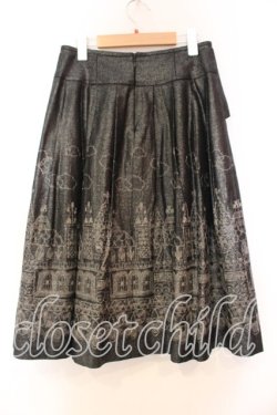 画像3: Jane Marple / お城刺繍スカート Ｍ クロ×シルバー O-25-12-13-055-JM-SK-IG-OS