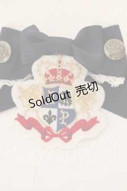 画像2: ALICE and the PIRATES / Chester&Maisyワッペン付きリボンブローチ  ネイビー O-25-12-13-001-PA-AC-IG-ZT169F001