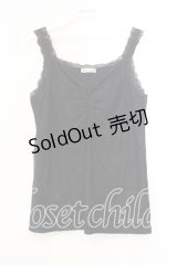 axes femme / ギャザー総レースタンク  クロ O-25-12-13-061-AX-TO-IG-OS