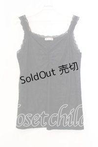 axes femme / ギャザー総レースタンク  クロ O-25-12-13-061-AX-TO-IG-OS