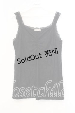 画像1: axes femme / ギャザー総レースタンク  クロ O-25-12-13-061-AX-TO-IG-OS