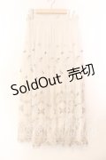 axes femme / チュールカラー刺繍スカート  アイボリー O-25-12-13-064-AX-SK-IG-ZT522