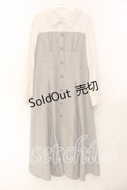 画像1: axes femme / チェック柄ビスチェ切替ワンピース  ブラウン O-25-12-13-072-AX-OP-IG-OS