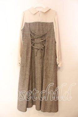 画像2: axes femme / チェック柄ビスチェ切替ワンピース  ブラウン O-25-12-13-072-AX-OP-IG-OS