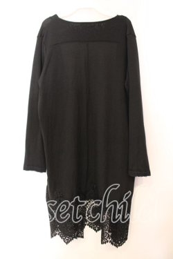 画像3: axes femme / 裾レースTPU天竺ロングカーディガン  クロ O-25-12-13-073-AX-TO-IG-OS