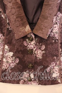 画像2: axes femme / グランブーケ柄レース襟ベスト  ブラウン O-25-12-13-074-AX-TO-IG-OS