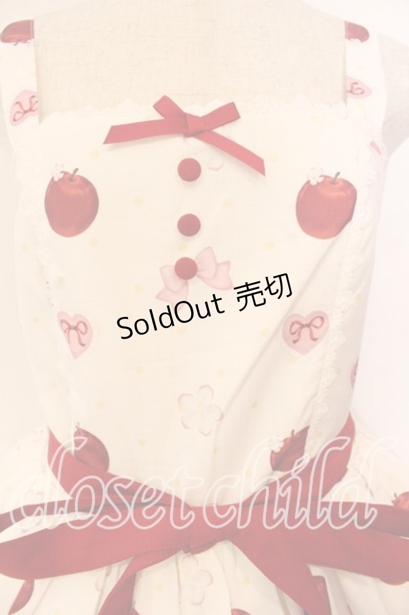 画像2: Chalmiere / スウィーティアップルジャンパースカート  ホワイト O-25-12-13-007-0-OP-IG-OS (2)