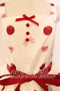 画像2: Chalmiere / スウィーティアップルジャンパースカート  ホワイト O-25-12-13-007-0-OP-IG-OS