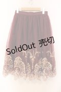 axes femme / 刺繍ロングスカート  ワイン O-25-12-13-076-AX-SK-IG-ZT522