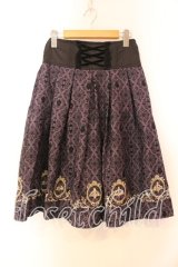 axes femme / Disneyダークオーナメント柄スカート  パープル O-25-12-13-077-AX-SK-IG-OS