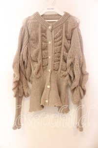 axes femme / ヴィンテージ風透編ニットカーディガン  ベージュ O-25-12-13-078-AX-TO-IG-OS