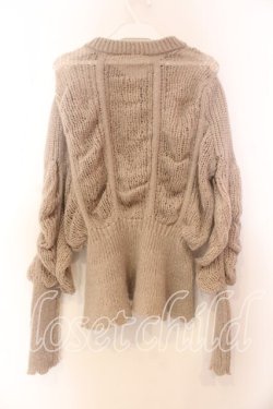 画像2: axes femme / ヴィンテージ風透編ニットカーディガン  ベージュ O-25-12-13-078-AX-TO-IG-OS