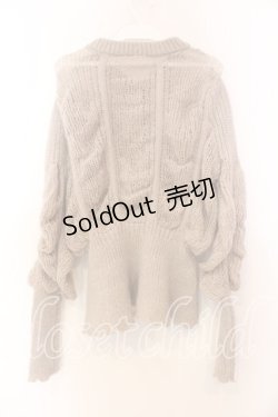 画像2: axes femme / ヴィンテージ風透編ニットカーディガン  ベージュ O-25-12-13-078-AX-TO-IG-OS