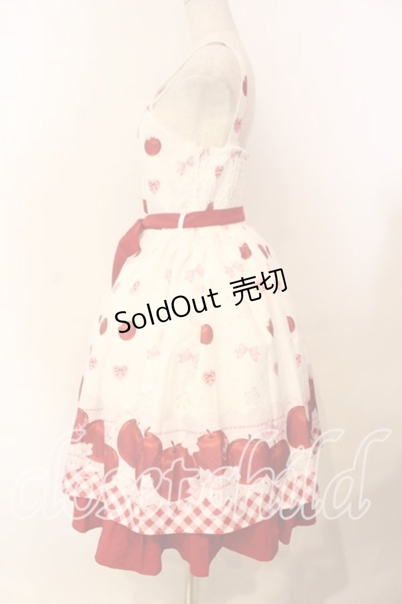 画像3: Chalmiere / スウィーティアップルジャンパースカート  ホワイト O-25-12-13-007-0-OP-IG-OS (3)