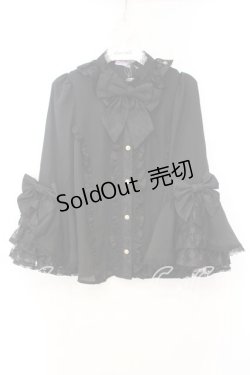 画像1: axes femme kawaii / 姫袖7分丈ブラウス  クロ O-25-12-13-080-AX-BL-IG-OS