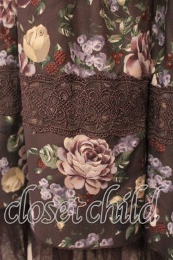 画像2: axes femme / ホーリーローズ柄フリルスカート  Dブラウン系 O-25-12-13-081-AX-SK-IG-OS