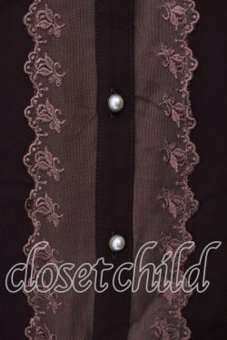 画像2: axes femme / ジャボ風フリルブラウス  ワイン O-25-12-13-083-AX-BL-IG-OS