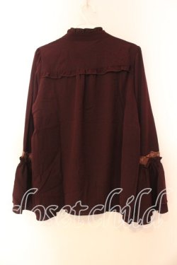 画像3: axes femme / ジャボ風フリルブラウス  ワイン O-25-12-13-083-AX-BL-IG-OS