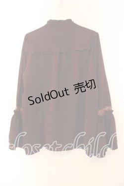 画像3: axes femme / ジャボ風フリルブラウス  ワイン O-25-12-13-083-AX-BL-IG-OS