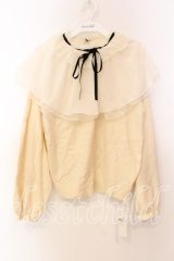 axes femme / レース重ねケープニットプルオーバー Ｍ アイボリー O-25-12-13-084-AX-TO-IG-OS