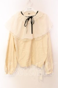 axes femme / レース重ねケープニットプルオーバー Ｍ アイボリー O-25-12-13-084-AX-TO-IG-OS