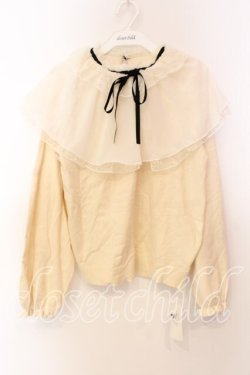 画像1: axes femme / レース重ねケープニットプルオーバー Ｍ アイボリー O-25-12-13-084-AX-TO-IG-OS