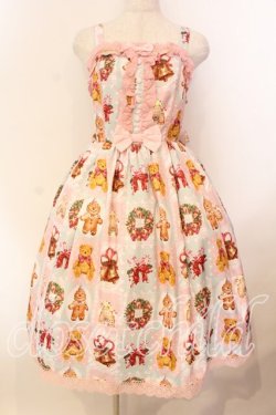 画像1: Chalmiere / クリスマス柄ジャンスカ  ピンク O-25-12-13-008-0-OP-IG-OS