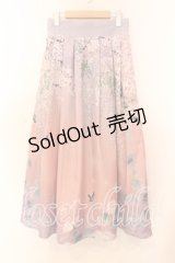 axes femme / 古典絵巻風パネル柄スカート  ピンク系 O-25-12-13-087-AX-SK-IG-OS