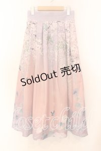 axes femme / 古典絵巻風パネル柄スカート  ピンク系 O-25-12-13-087-AX-SK-IG-OS