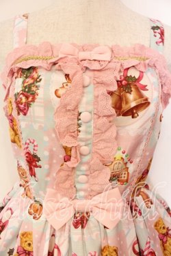 画像2: Chalmiere / クリスマス柄ジャンスカ  ピンク O-25-12-13-008-0-OP-IG-OS