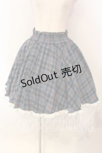 metamorphose / チェックサーキュラースカート  ブルー O-25-12-13-014-ME-SK-OW-OS