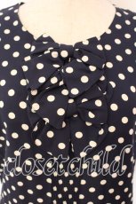 画像2: INGEBORG / ドットノースリーブワンピース  ネイビー O-25-12-13-018-LO-OP-IG-ZT523 (2)