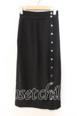 EATME / ドットボタンタイトスカート  クロ O-25-12-13-027-LO-SK-OW-OS