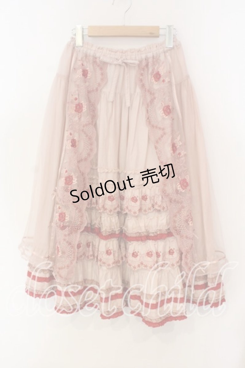 画像1: PINK HOUSE / ロココレース使いスカート  ピンク O-25-12-15-035-LO-SK-OW-OS (1)