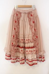 PINK HOUSE / ロココレース使いスカート  ピンク O-25-12-15-035-LO-SK-OW-OS