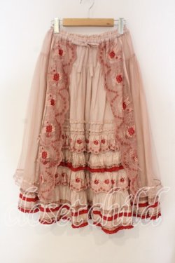 画像1: PINK HOUSE / ロココレース使いスカート  ピンク O-25-12-15-035-LO-SK-OW-OS