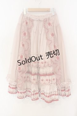 画像1: PINK HOUSE / ロココレース使いスカート  ピンク O-25-12-15-035-LO-SK-OW-OS
