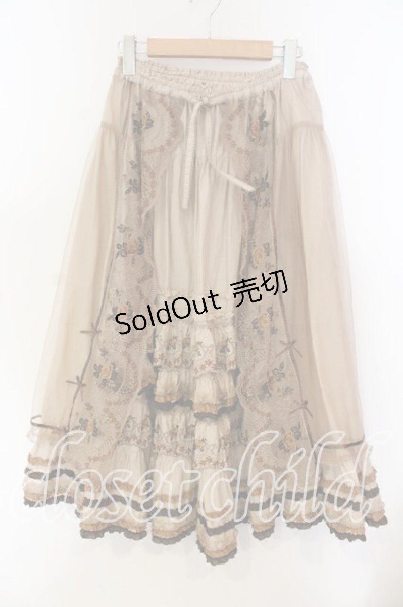 画像1: PINK HOUSE / ロココレース使いスカート  ブラウン O-25-12-15-036-LO-SK-OW-OS (1)