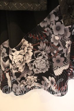 画像4: Qutie Frash / 和柄ワイドパンツ  ブラック O-25-12-15-038-QU-PA-OW-OS