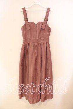 画像1: axes femme / ストライプ柄ジャンスカ  ピンク O-25-12-15-005-AX-OP-IG-OS