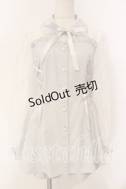 画像1: Secret Honey / ビスチェ切替長袖セットアップ  サックス O-25-12-15-051-CA-OP-OW-OS