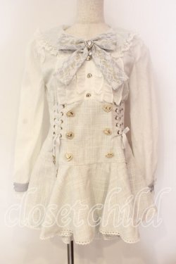 画像1: LIZ LISA / メッセージリボンツイードセットアップ  ブルー（公式色展開） O-25-12-15-053-LO-OP-IG-OS