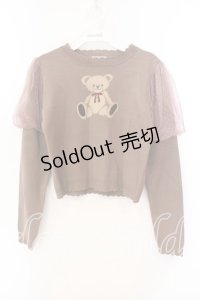 axes femme POETIQUE / クマジャカードニットプルオーバー  モカ O-25-12-15-008-AX-TO-IG-OS