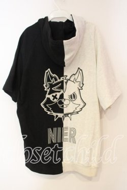 画像2: NieR Clothing / TWO-TONE DOUBLE ZIP PARKA【GAOMARUイメージカラー】 パーカー  グレー×ブラック O-25-12-15-070-PU-TO-IG-OS