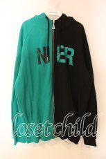 画像1: NieR CLOTHING / two-tone ZIP PARKA【GREEN ROSE】  グリーン×ブラック O-25-12-15-074-PU-TO-IG-ZT519 (1)