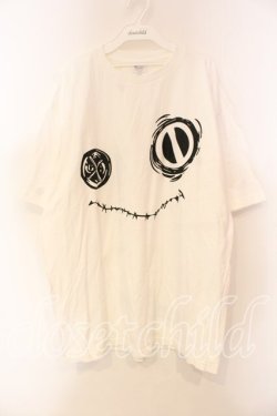 画像1: NieR Clothing / 両面デザイン入りFACE CUTSEW【BLACK×WHITE】 カットソー XXXL ホワイト O-25-12-15-077-PU-TO-IG-OS