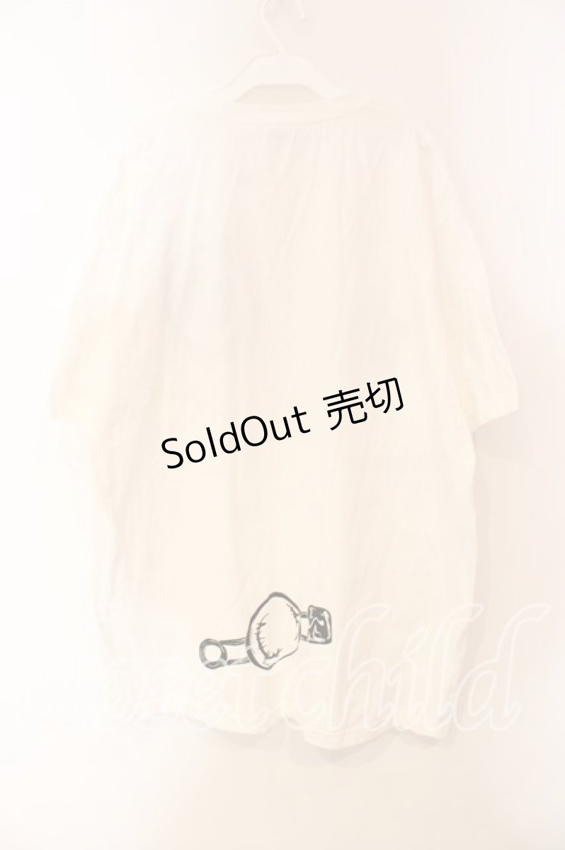 画像2: NieR CLOTHING / 両面デザイン入りFACE CUTSEW【BLACK×WHITE】 カットソー XXXL ホワイト O-25-12-15-077-PU-TO-IG-ZT520 (2)