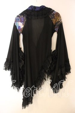 画像5: Qutie Frash / メッシュショルダーアシメ着物カーディガン  ブラック×ブルー O-25-12-15-079-QU-JA-OW-OS