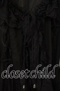 画像2: Qutie Frash / レースフリル着物カーデ  ブラック O-25-12-15-081-QU-TO-OW-OS