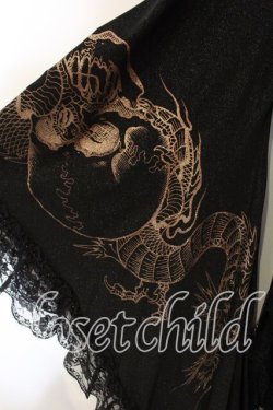 画像3: Qutie Frash / 蜘蛛メッシュ振袖ワンピース  ブラック O-25-12-15-082-QU-OP-OW-OS